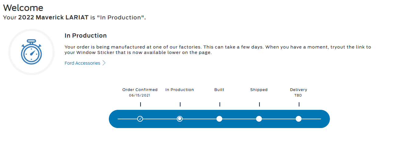 Ford Maverick Is Ford's Order Tracking System down? 1639438172371