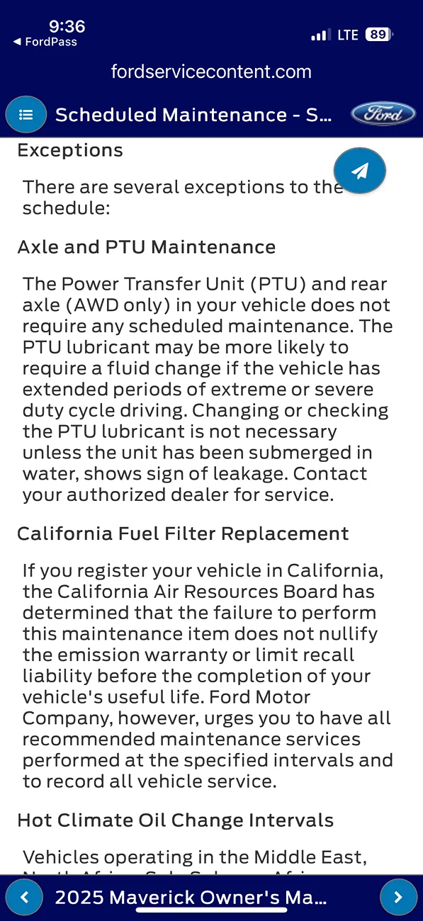 Ford Maverick RDU Fluid changed at 2,000 miles IMG_6239