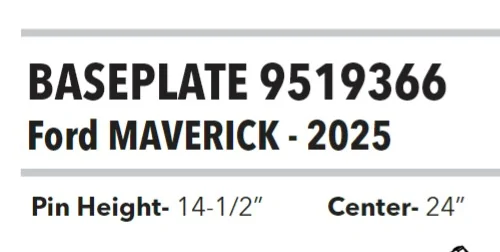 Ford Maverick New Demco Baseplate for 2025 Lariat Hybrid installed Screenshot 2025-09-06 113228