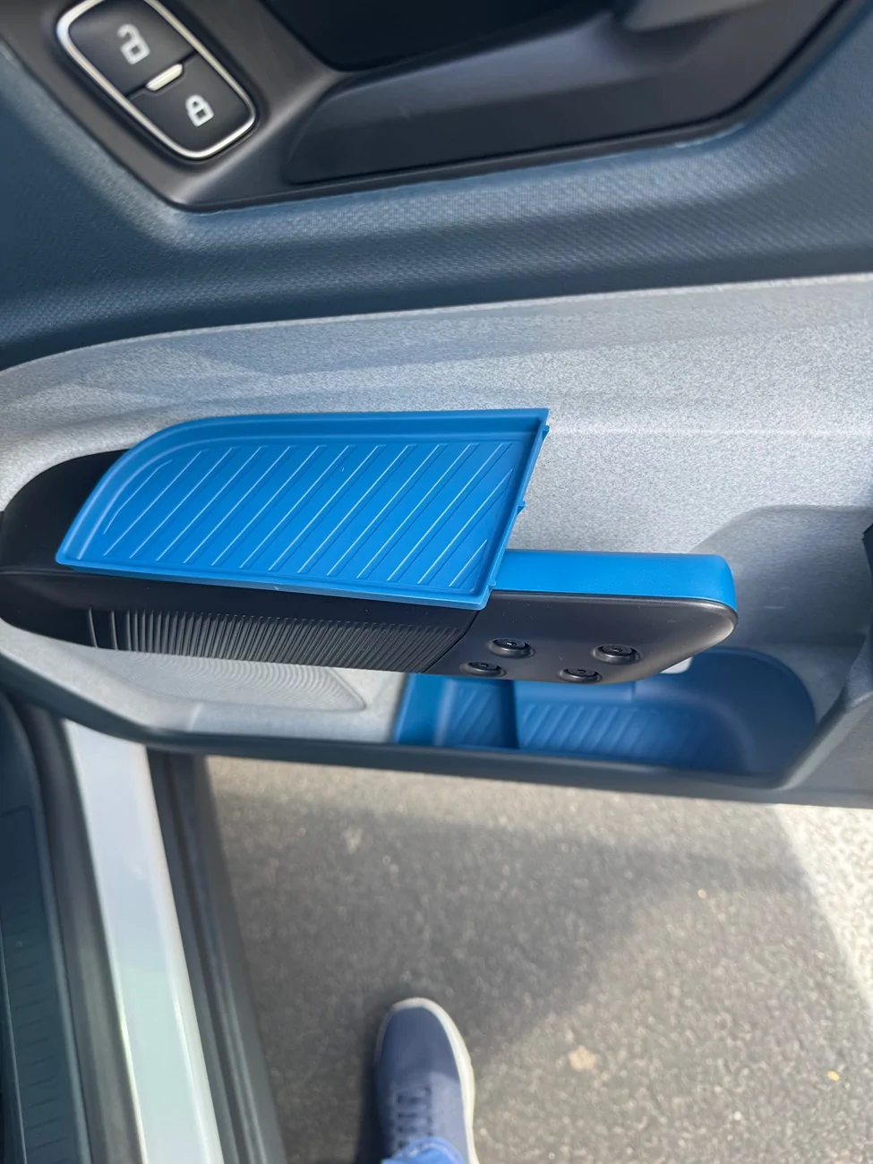 Ford Maverick Mabett door liners installed - great color match to blue interior trim IMG_1265
