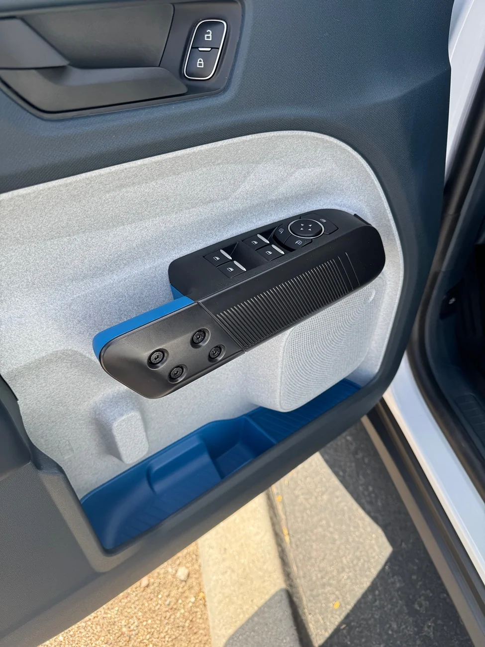 Ford Maverick Mabett door liners installed - great color match to blue interior trim img_1263-jpeg