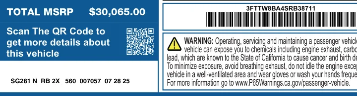 Ford Maverick How to get copy of Original Window Sticker ? 1757290481066-x6