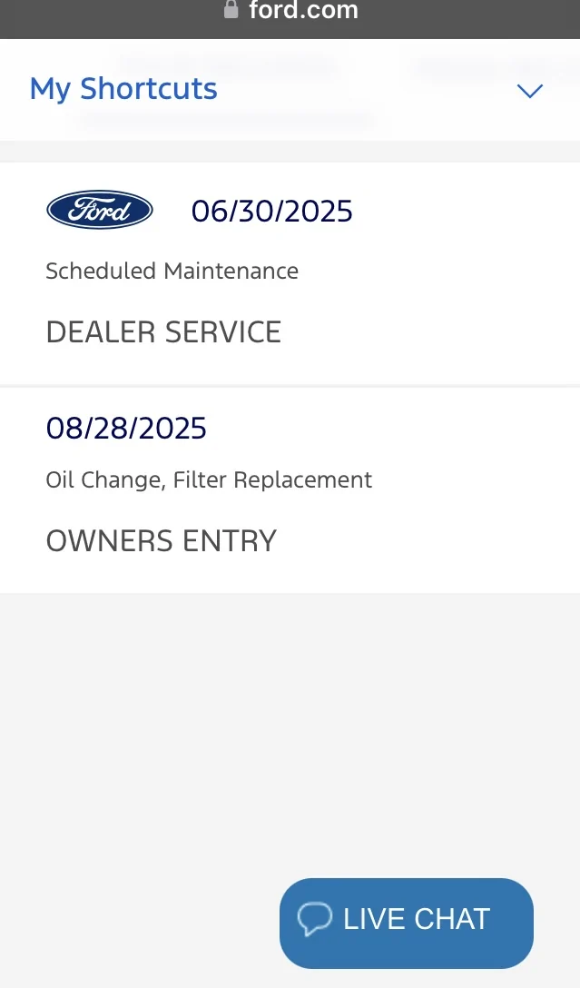 Ford Maverick Oil Life Indicator APP update IMG_9418