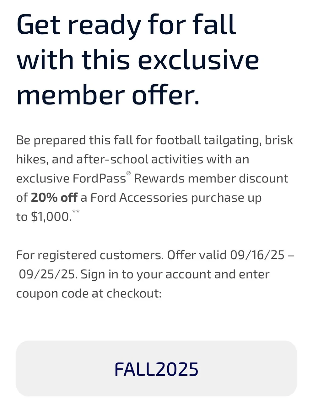 Ford Maverick 20% Off Ford Accessories with code FALL2025 IMG_7623