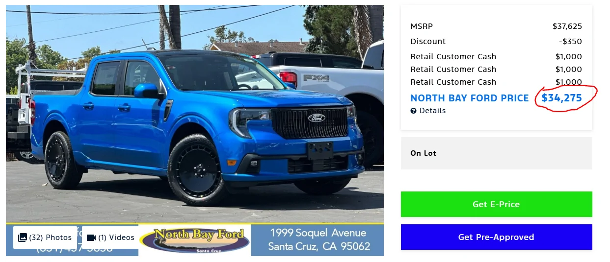 Ford Maverick great LOBO 402A price blue lobo