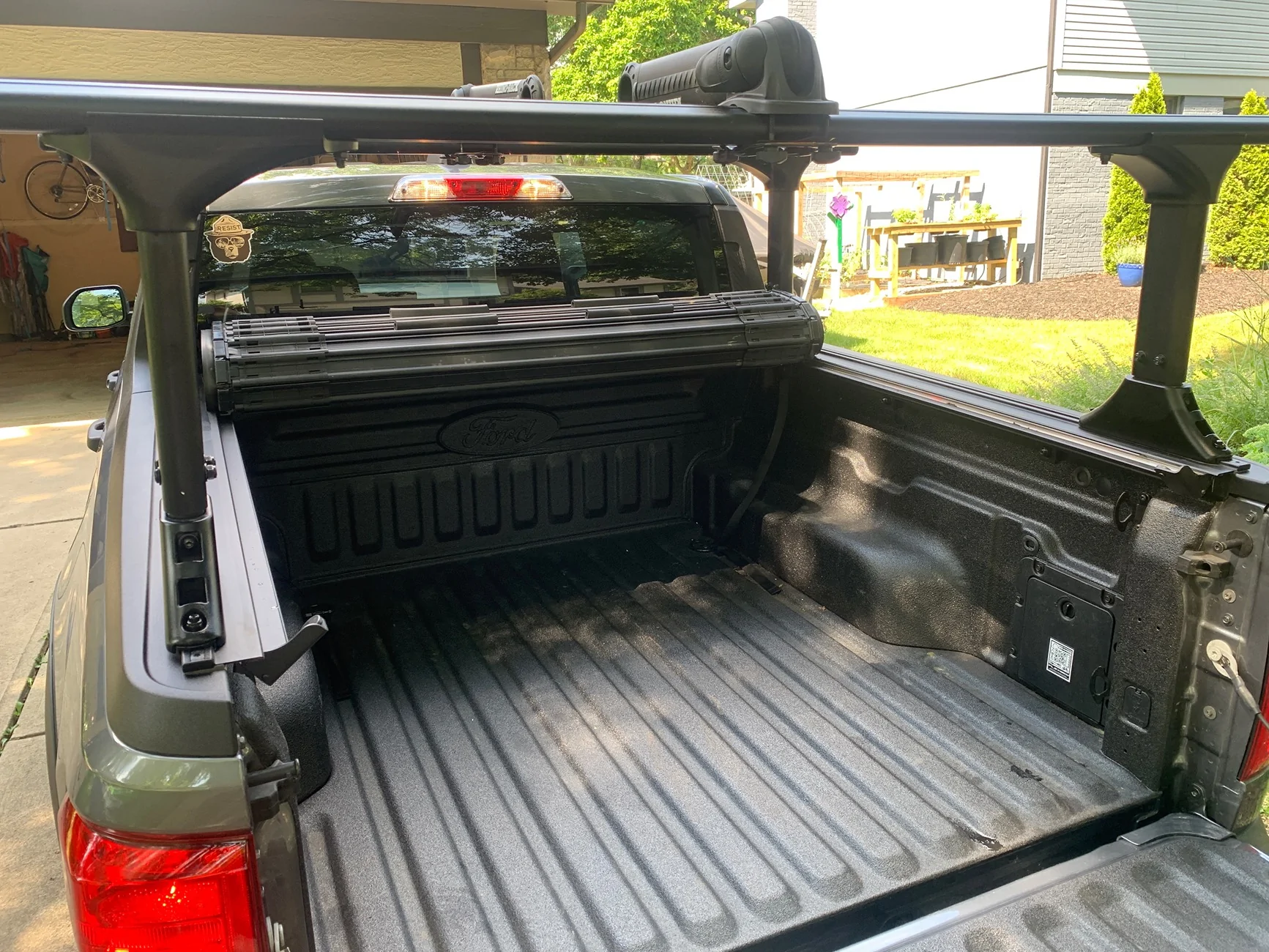 Ford Maverick bed cover for a bed with tie down rail IMG_8890