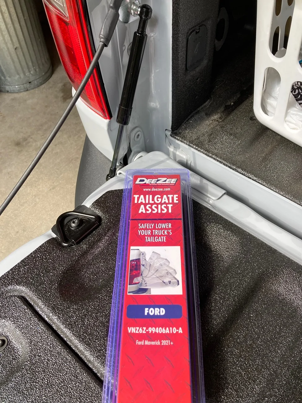 Ford Maverick Dee Zee tailgate assist & tie downs installed IMG_1680