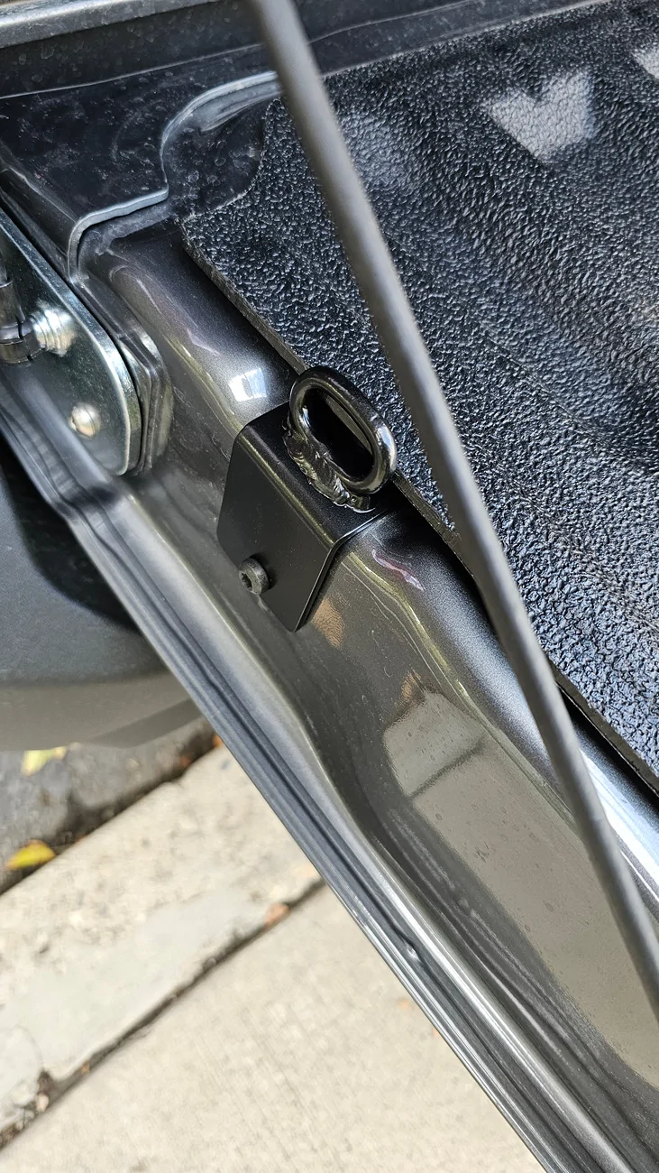 Ford Maverick Tailgate Tie Down Bracket, Clears Tailgate Assist Strut 20251005_160736