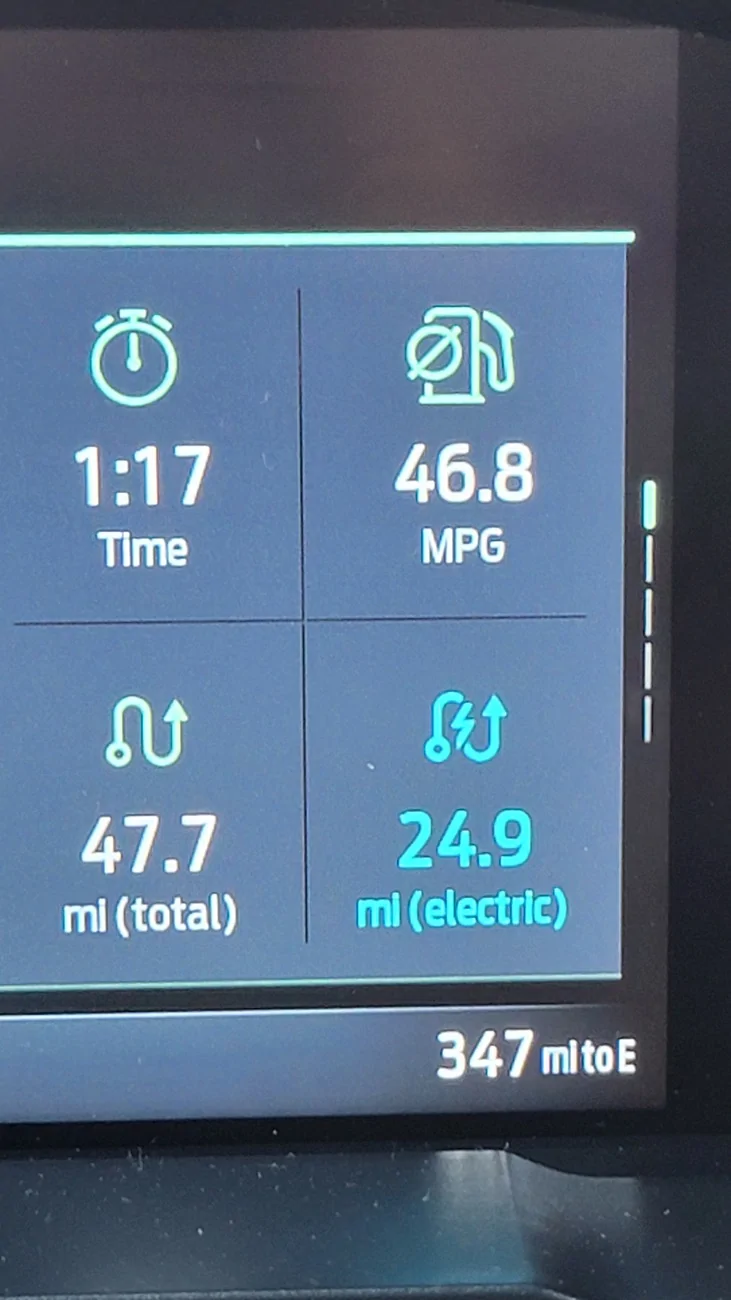 Ford Maverick Hybrid braking tips to maximize MPG? 20251005_181226