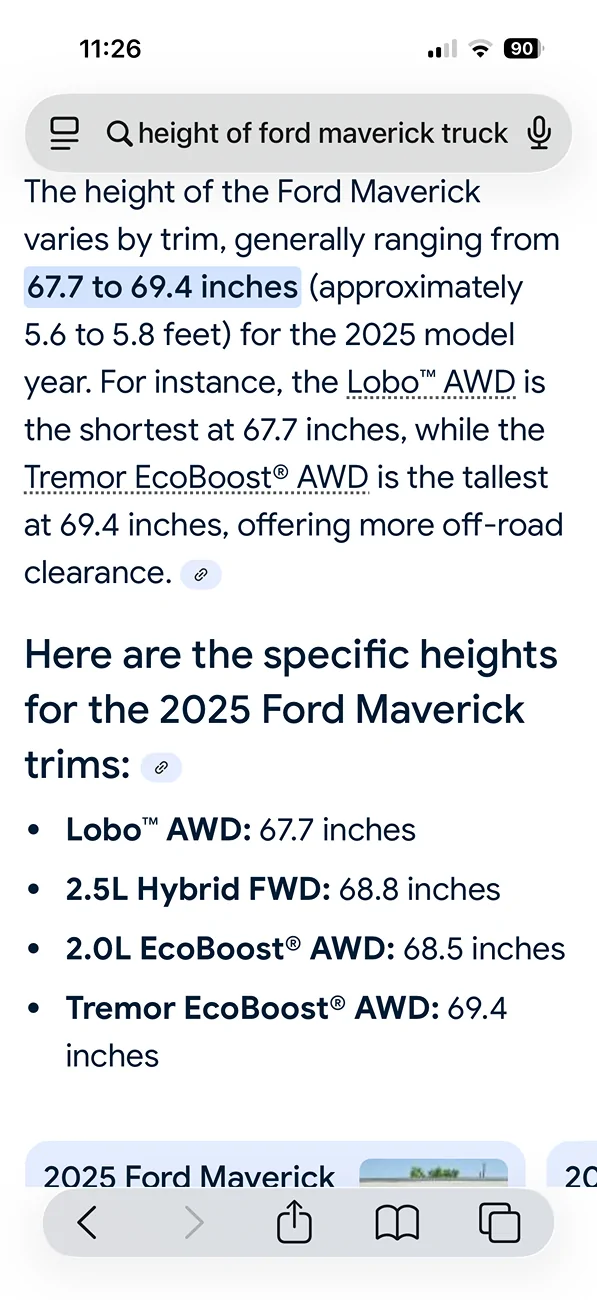 Ford Maverick Height Of Maverick XLT IMG_6464