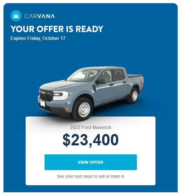 Ford Maverick Keep 23 maverick another yr. or order a 26. Differential cost. Warranty etc Carvana Oct2025 Offer