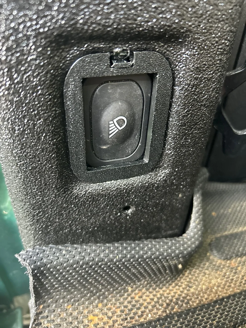 Ford Maverick Driver's side bed cubby with AC outlet on the inside IMG_2740