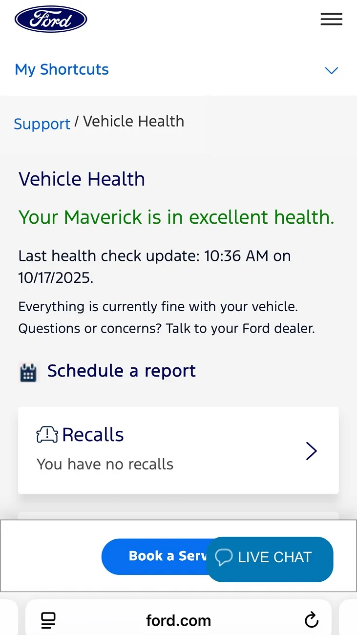 Ford Maverick Ford Pass App - Service Engine Soon IMG_7682