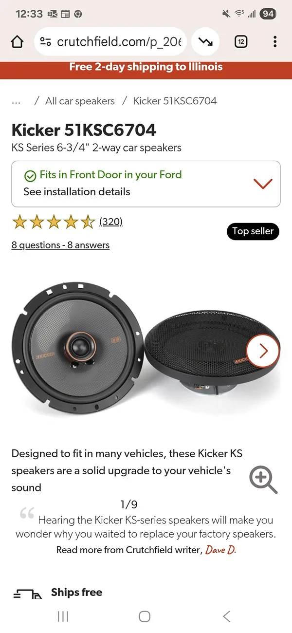 Ford Maverick Different ohm dash tweeters Screenshot_20251019_123357_Chrom