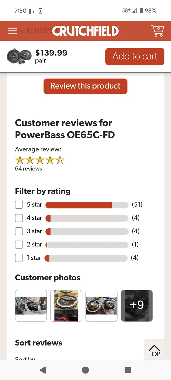 Ford Maverick Stock speaker replacement recommendation  please. Screenshot_20251020-075040