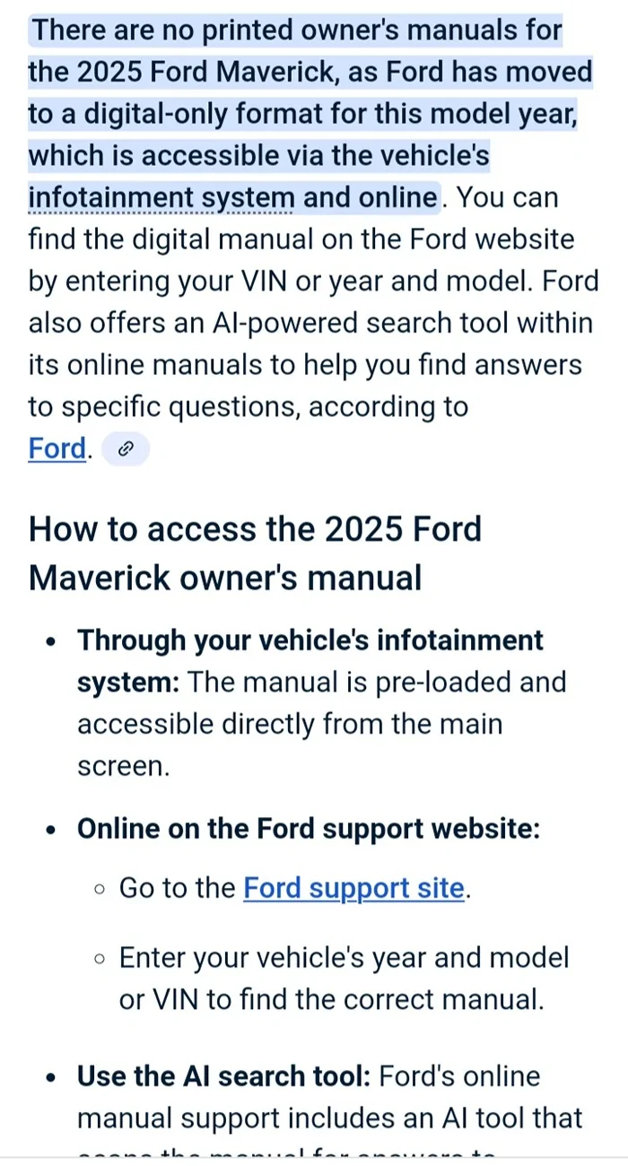 Ford Maverick 2025 Maverick - How do I Access Manual 20251030_123230