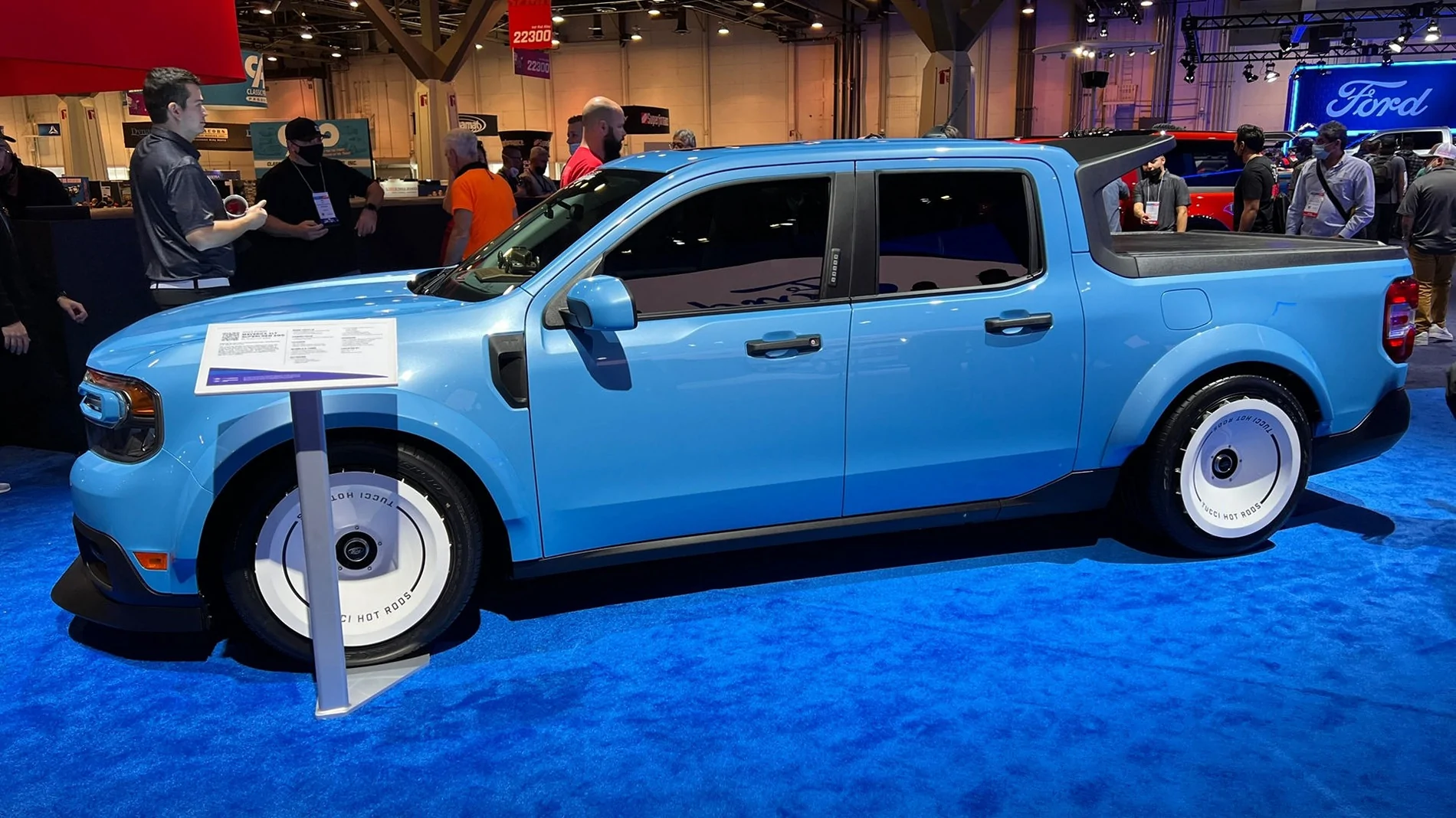 Ford Maverick Light Blue color 2026 Maverick coming later in model year (~February 2026) Ford-SEMA-8