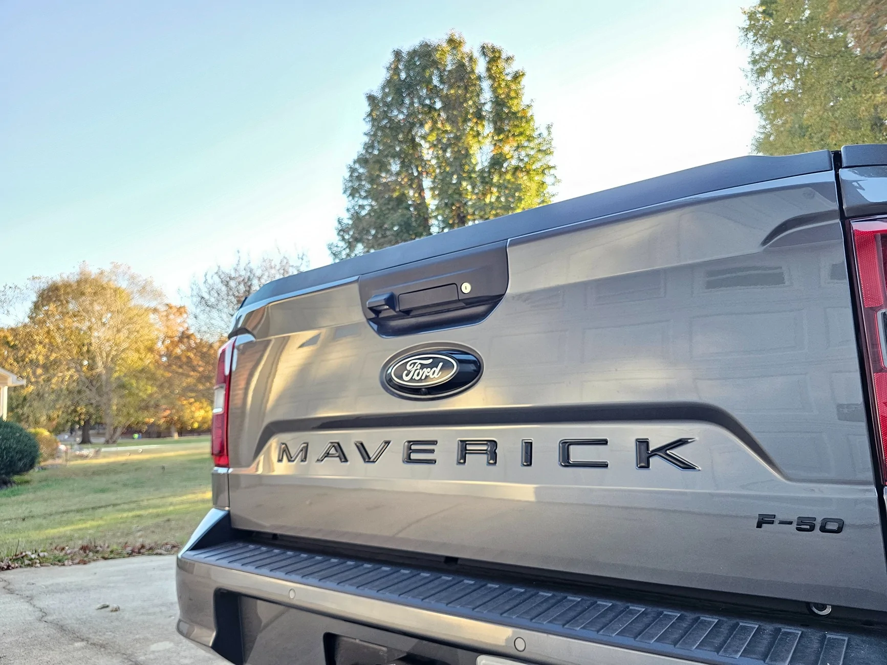 Ford Maverick Gloss black tail gate letters for 2025 Lobo and matching F-50 20251104_162713
