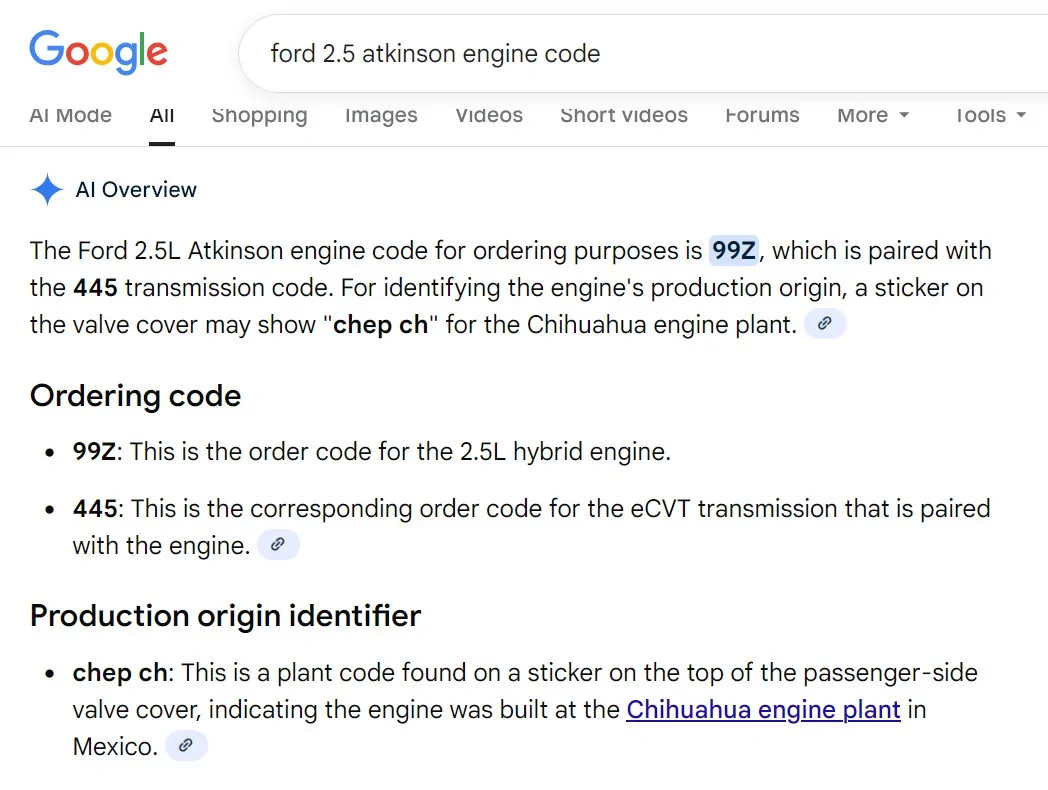Ford Maverick What is the 2.5L Engine Model Screenshot 2025-11-05 065213