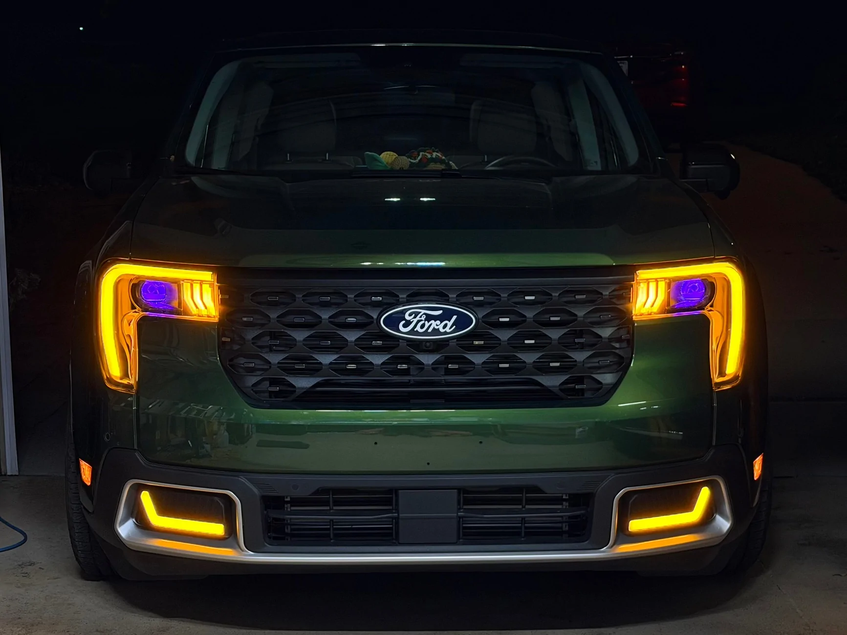 Ford Maverick First ever modified Amber 2025 headlights + custom F-150 style LED fog lights IMG_1916