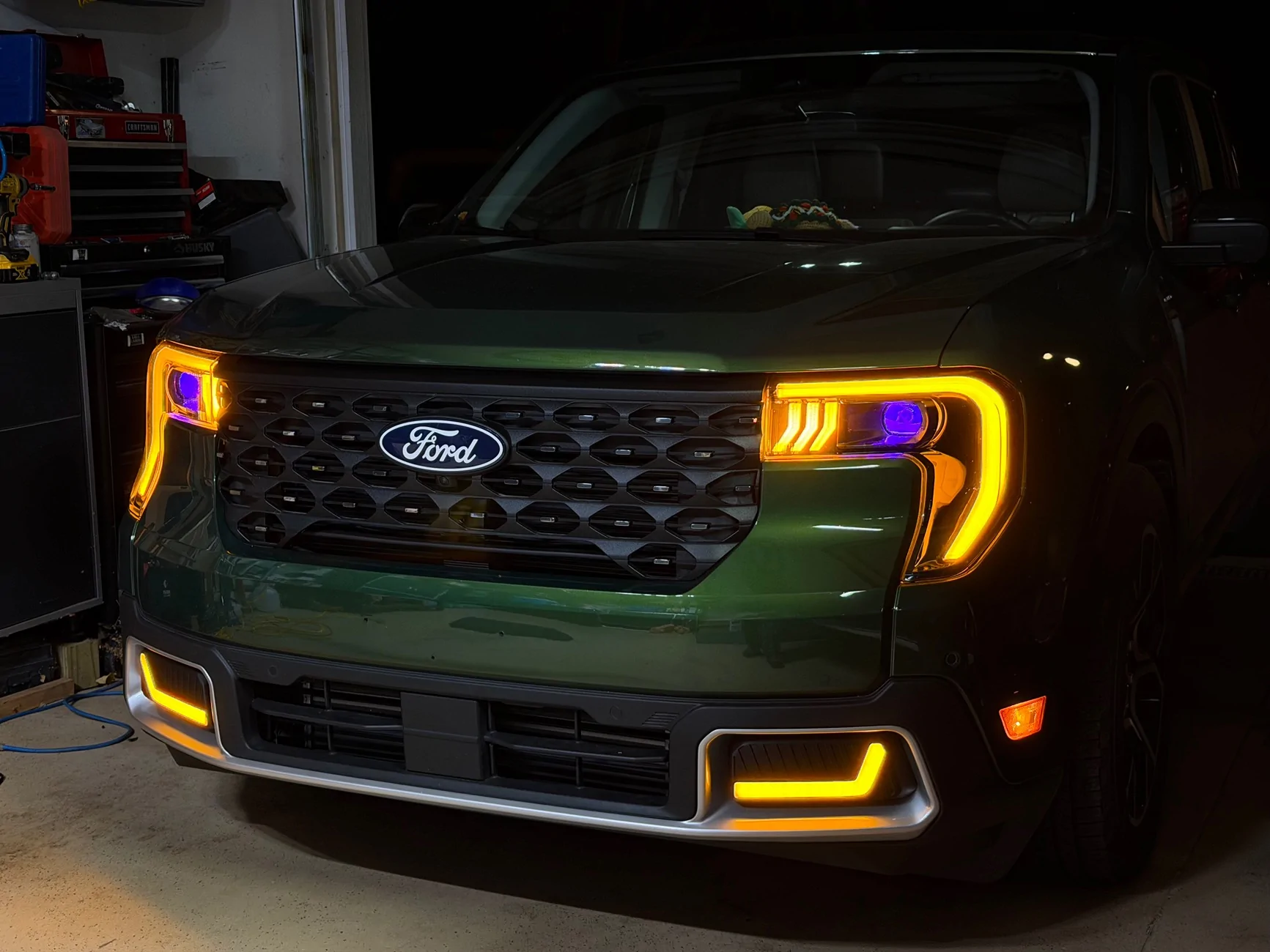 Ford Maverick First ever modified Amber 2025 headlights + custom F-150 style LED fog lights IMG_1920
