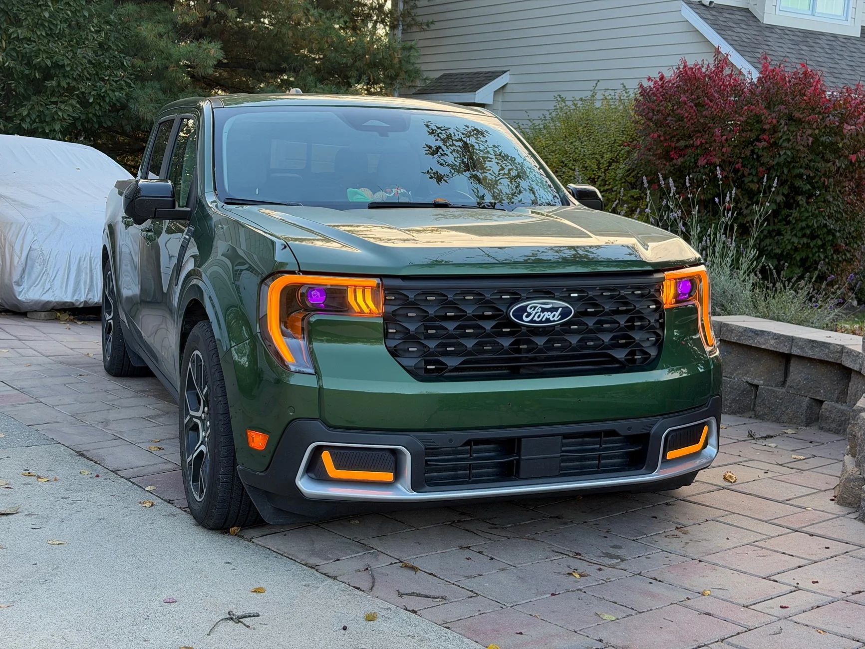 Ford Maverick First ever modified Amber 2025 headlights + custom F-150 style LED fog lights IMG_1926