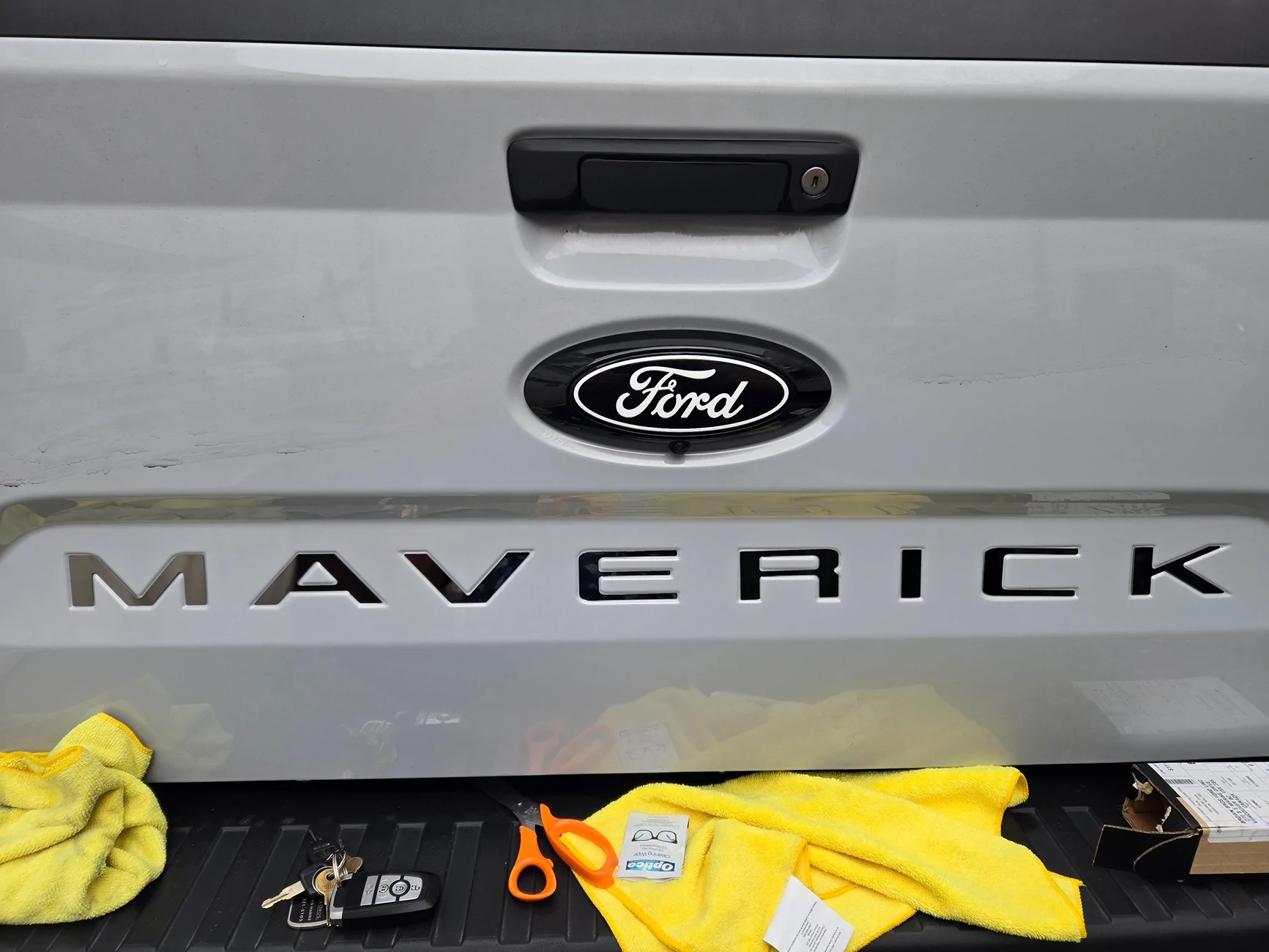 Ford Maverick Gloss black tail gate letters for 2025 Lobo and matching F-50 20251101_142333
