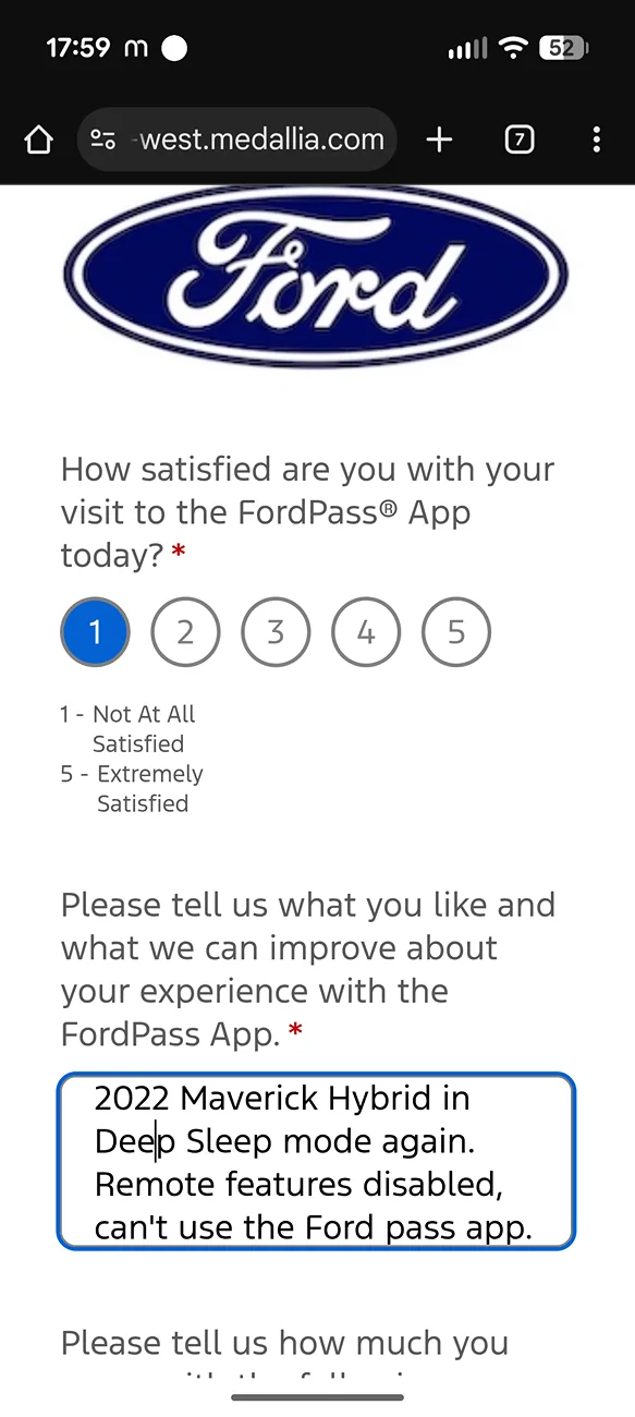 Ford Maverick Sure I'll Complete a Survey in the Ford Pass App. Screenshot_20251109-175946