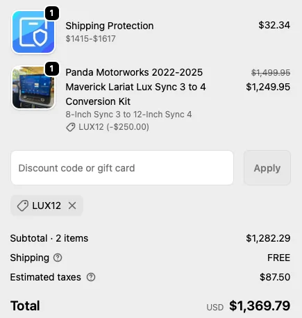 Ford Maverick Maverick Infotainment Upgrade Kits (Sync 3 to Sync 4 Conversion) Available at Panda Motorworks! Screenshot 2025-11-11 at 1.29.37 PM
