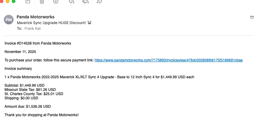 Ford Maverick Maverick Infotainment Upgrade Kits (Sync 3 to Sync 4 Conversion) Available at Panda Motorworks! Screenshot 2025-11-11 at 1.31.39 PM