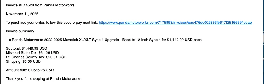 Ford Maverick Maverick Infotainment Upgrade Kits (Sync 3 to Sync 4 Conversion) Available at Panda Motorworks! Screenshot 2025-11-11 at 1.53.44 PM