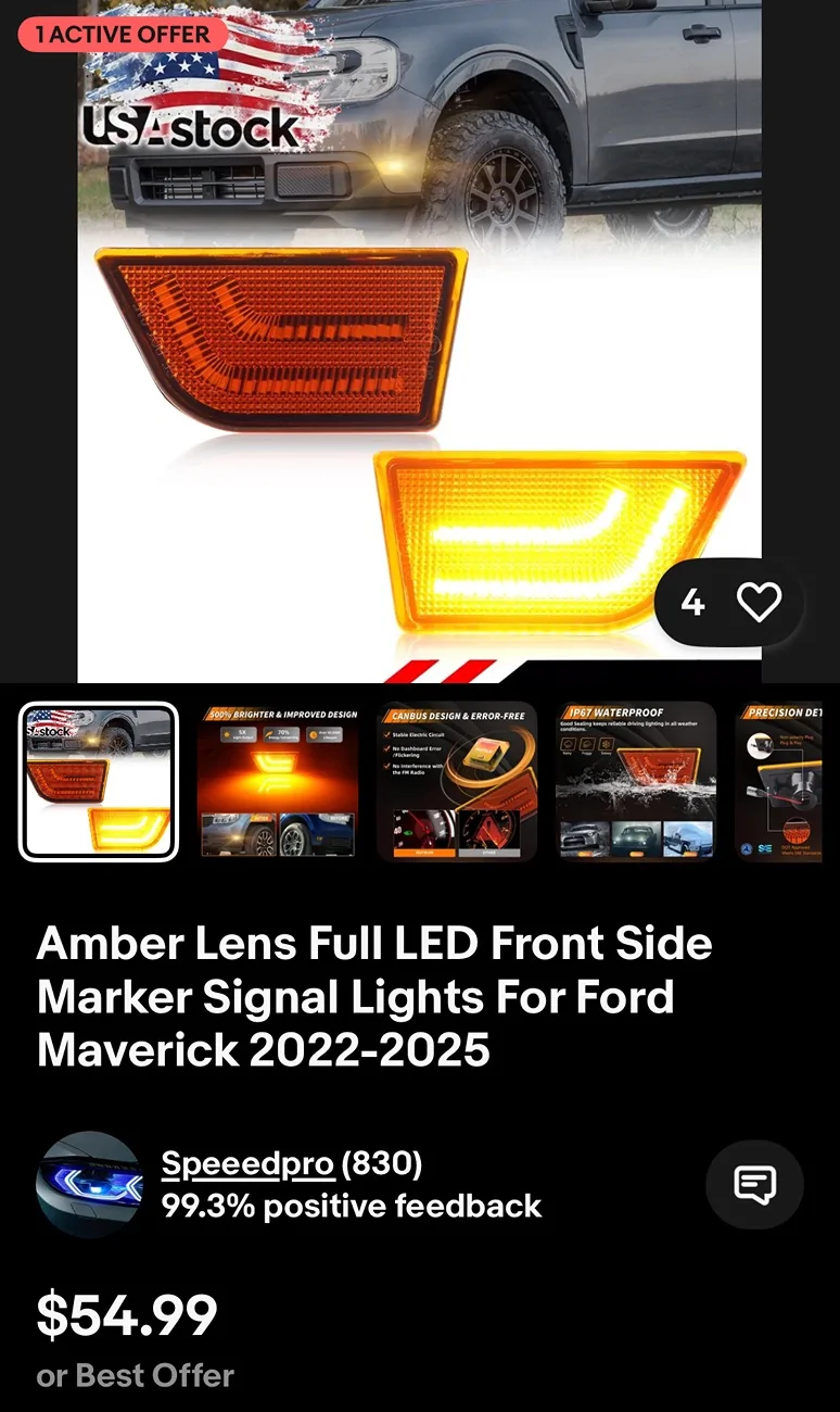 Ford Maverick New Front Marker Lights from SpeedPro IMG_0936