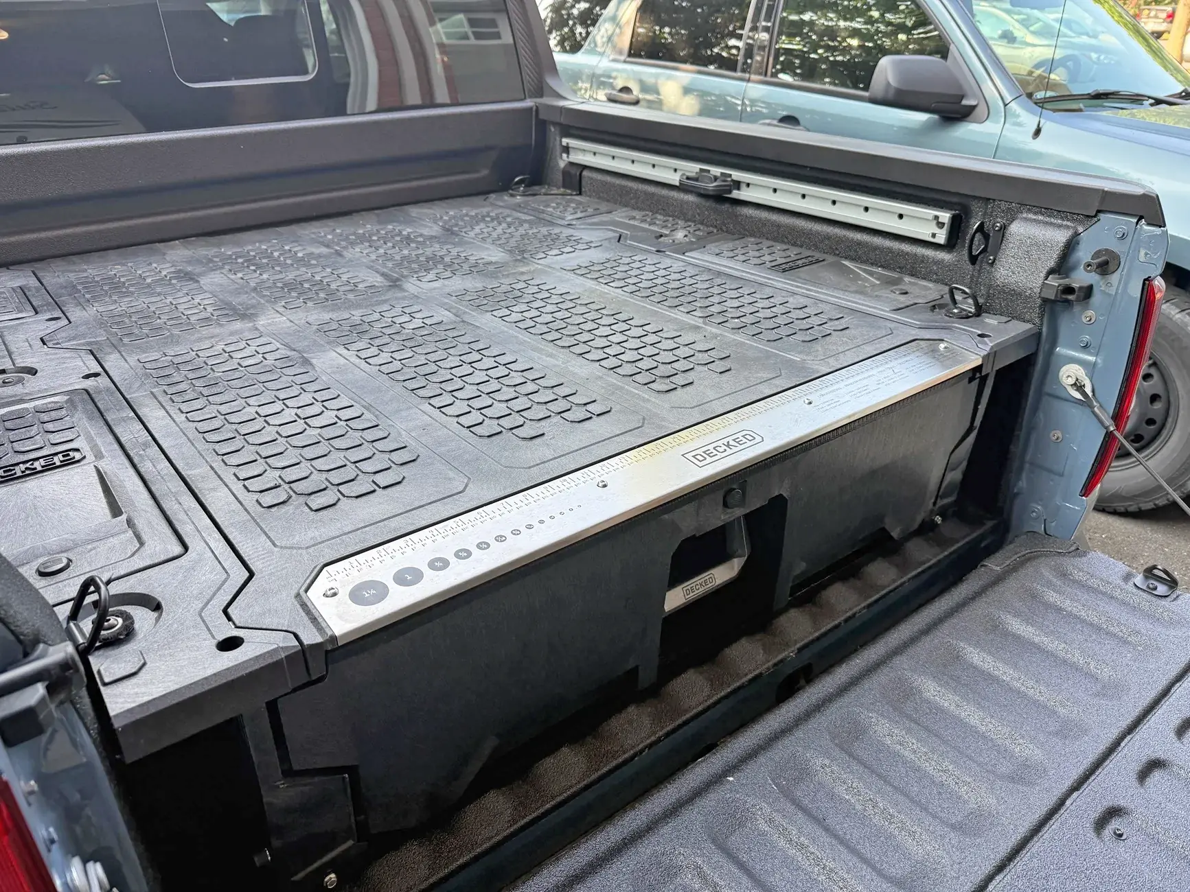 Ford Maverick DECKED Drawer System Installed decked storage system ford maverick 5