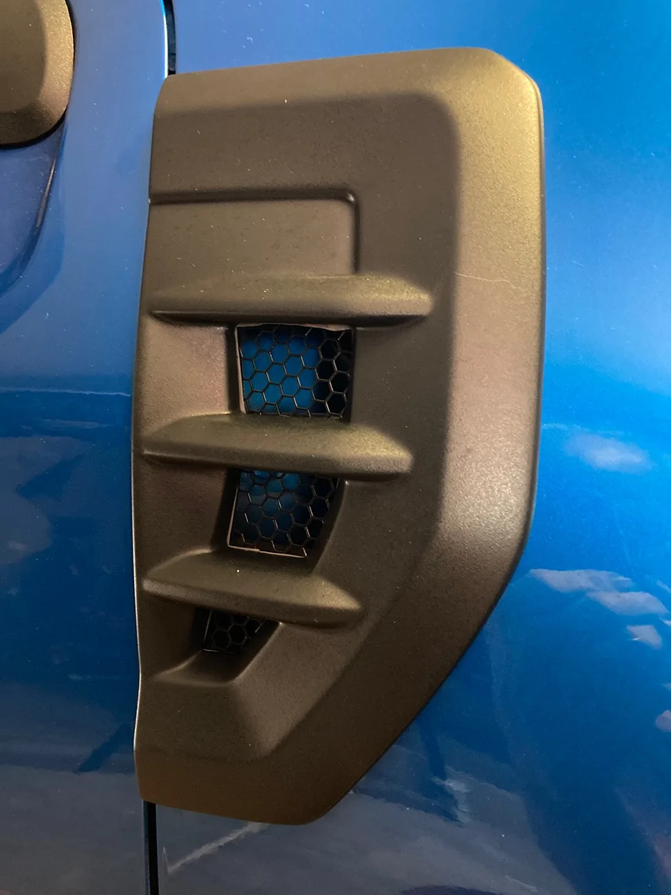 Ford Maverick Fender Vent Mod: Mesh Installed on OEM Vent IMG_9119