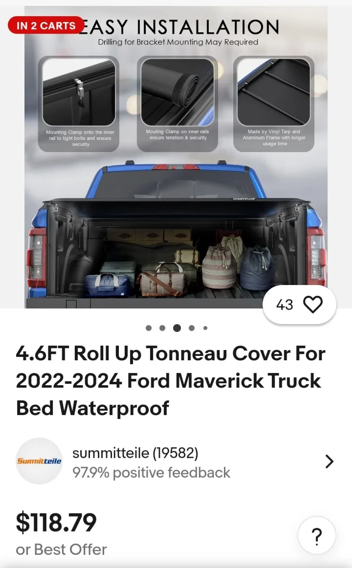 Ford Maverick Simple reliable bed cover? 20251125_093652