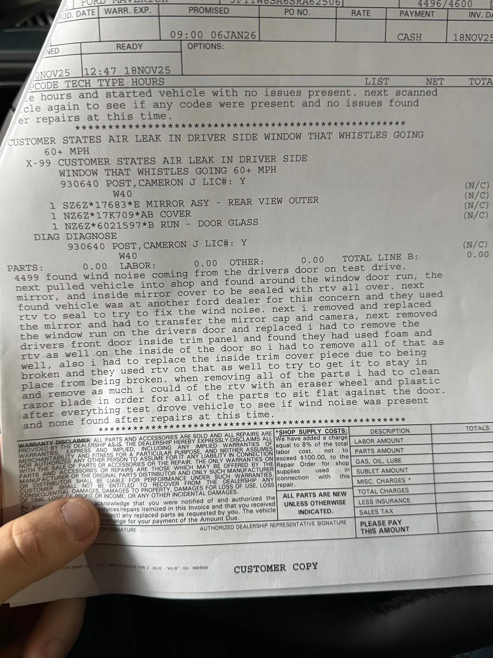 Ford Maverick Air leak/wind noise (deafening whistle.) IMG_0902