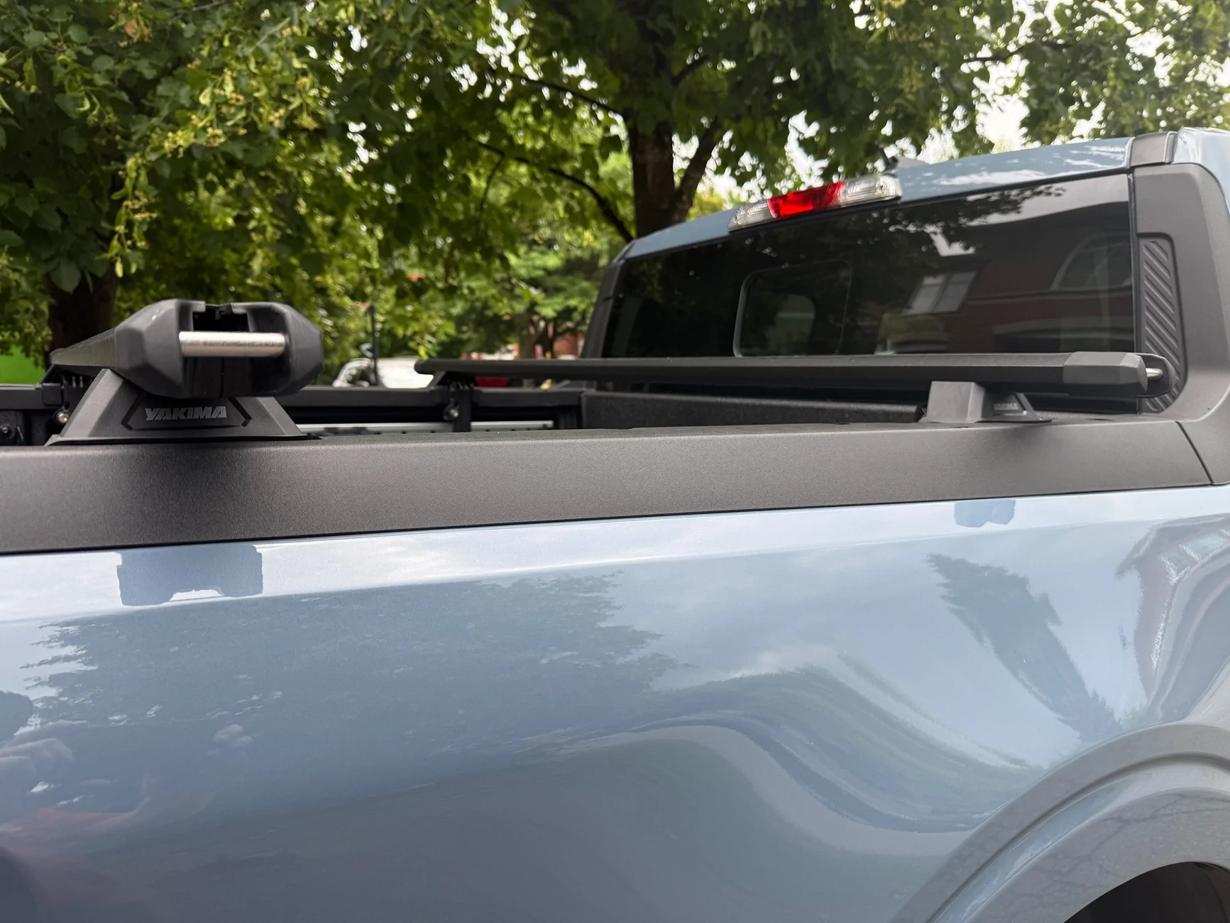 Ford Maverick Yakima Bed Mounted Cross Bars Installed IMG_0646 2