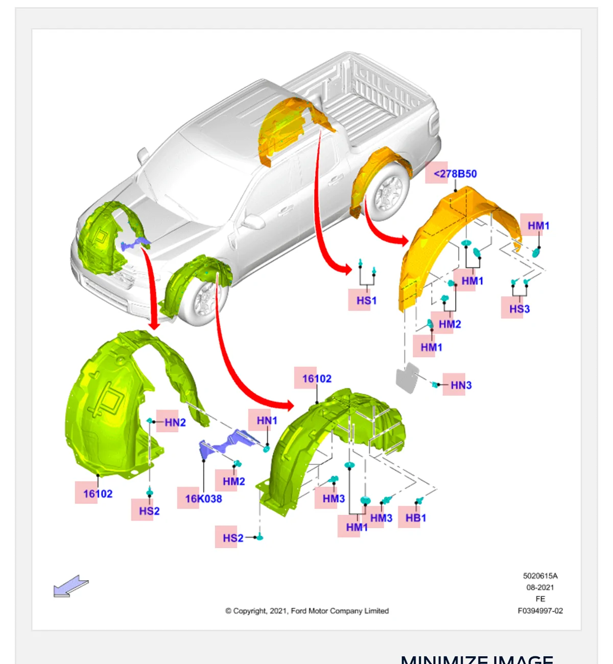 Ford Maverick Underbody splash guard and wheel liner hardware diagrams? Screenshot_20251212-111213
