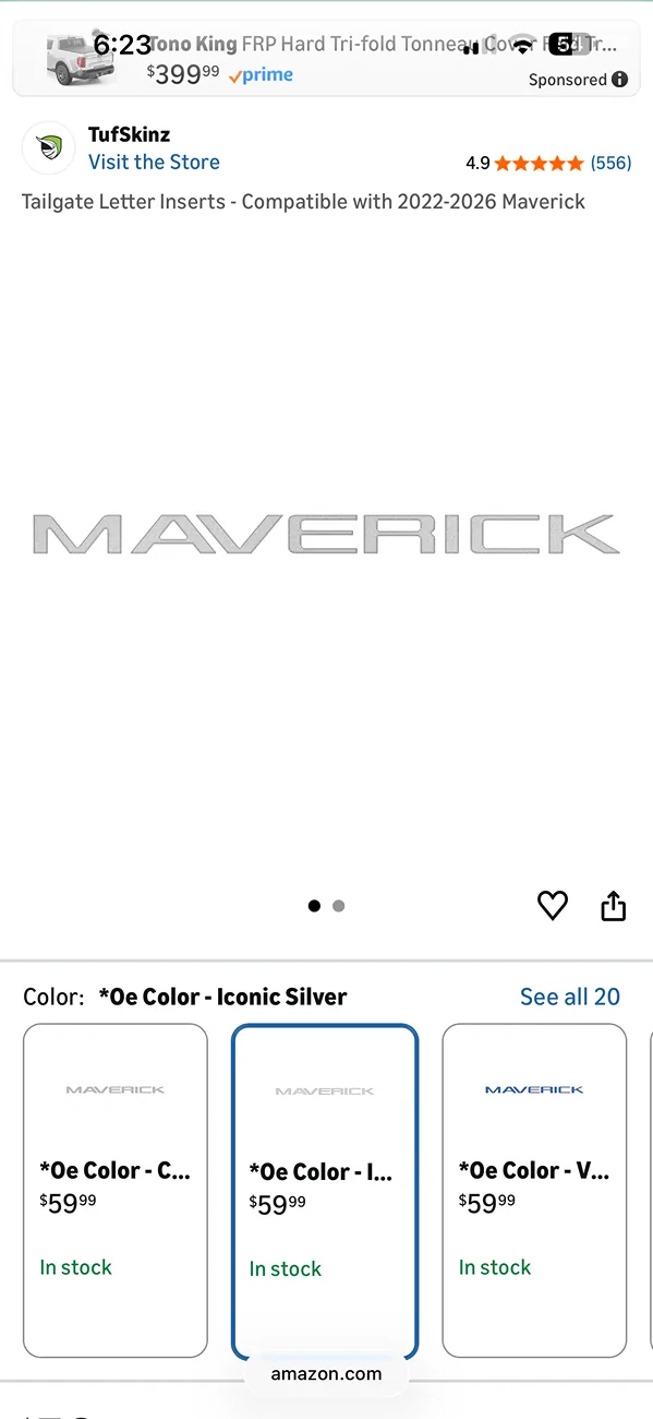 Ford Maverick Matte Silver or grey letters on a Eruption Green Mav? IMG_0291