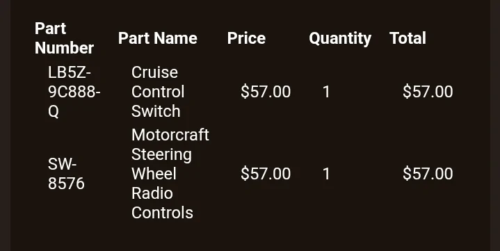 Ford Maverick 22 Eco XL with Copilot adding Cruise Control questions on parts Screenshot_20251212_114425_Gmail