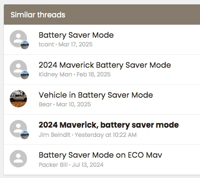 Ford Maverick Battery Saver Mode. 1765989718351-tc