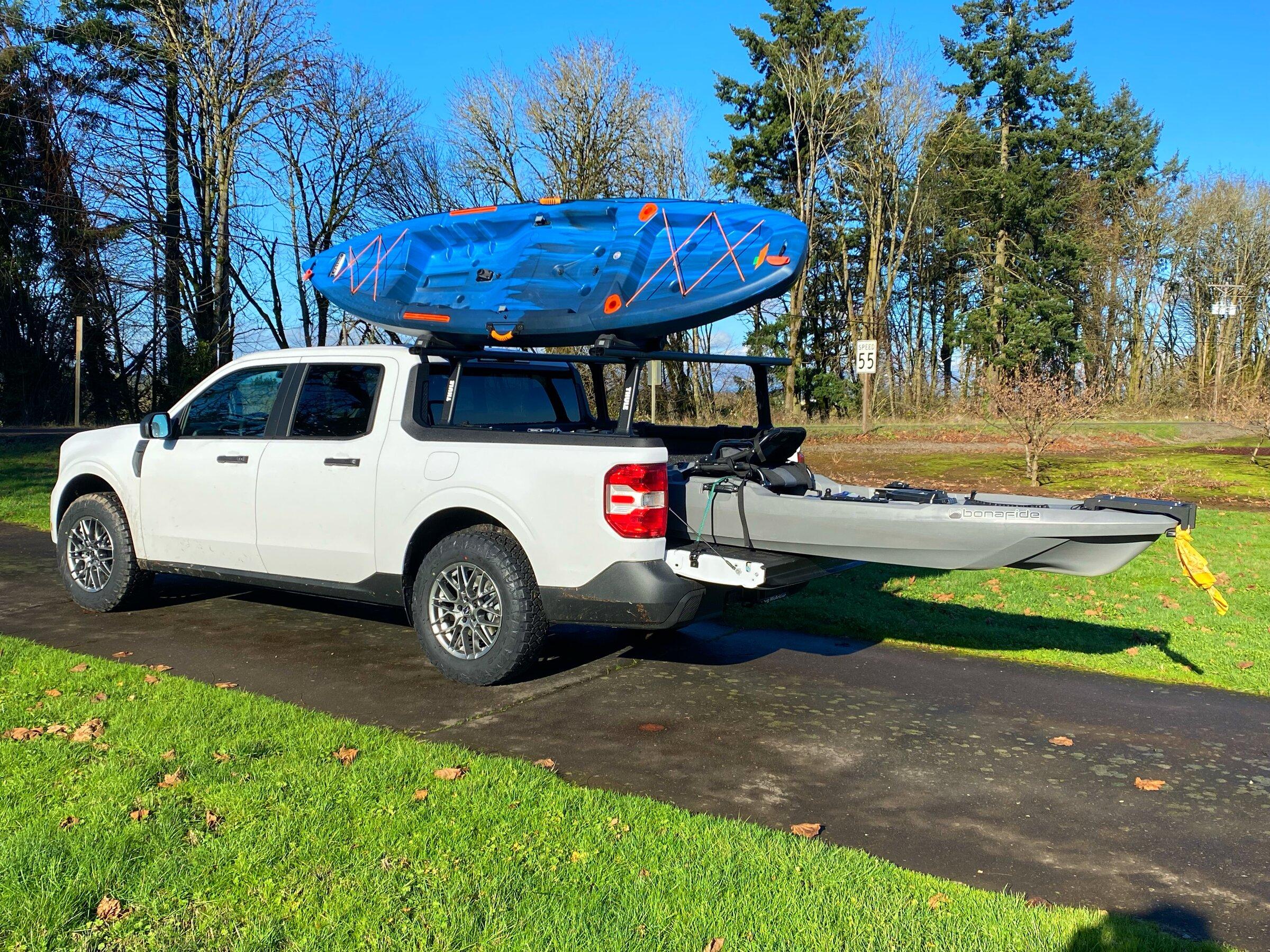 Ford Maverick Update: Thule Xsporter Mid Rack with kayak loaded IMG_9747