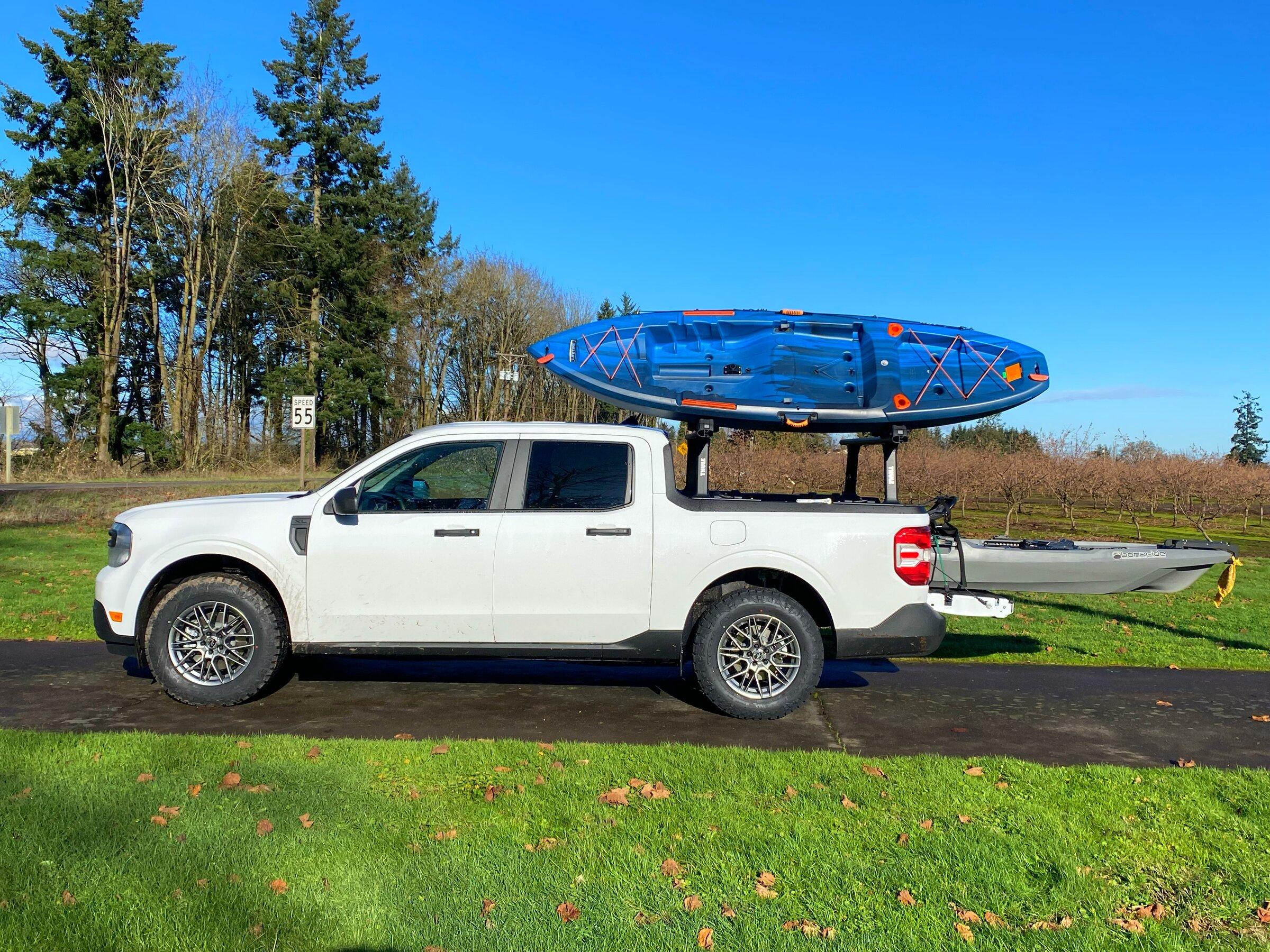 Ford Maverick Update: Thule Xsporter Mid Rack with kayak loaded IMG_9744