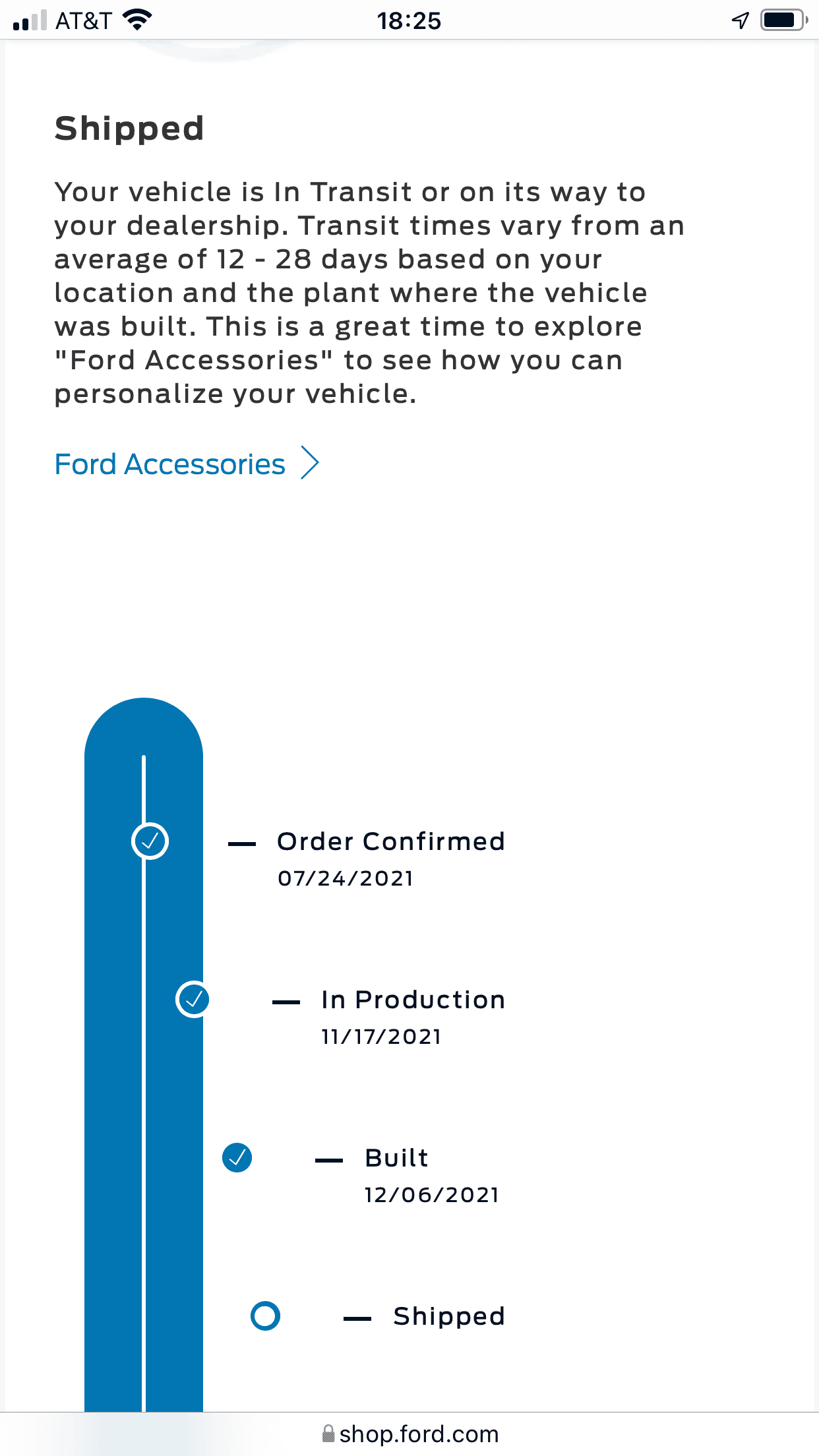 Ford Maverick Hybrid XL shipped email arrived @ 2:48 this morning - ordered 7/24, in production 11/27, built 12/6, shipped 12/14 1DC5FBF4-0A47-4183-93D6-CD61966E7350
