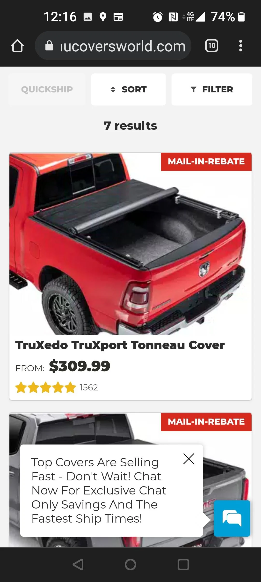 Ford Maverick Extang Trifecta 2.0 soft-fold tonneau cover installed Screenshot_20211216-121626