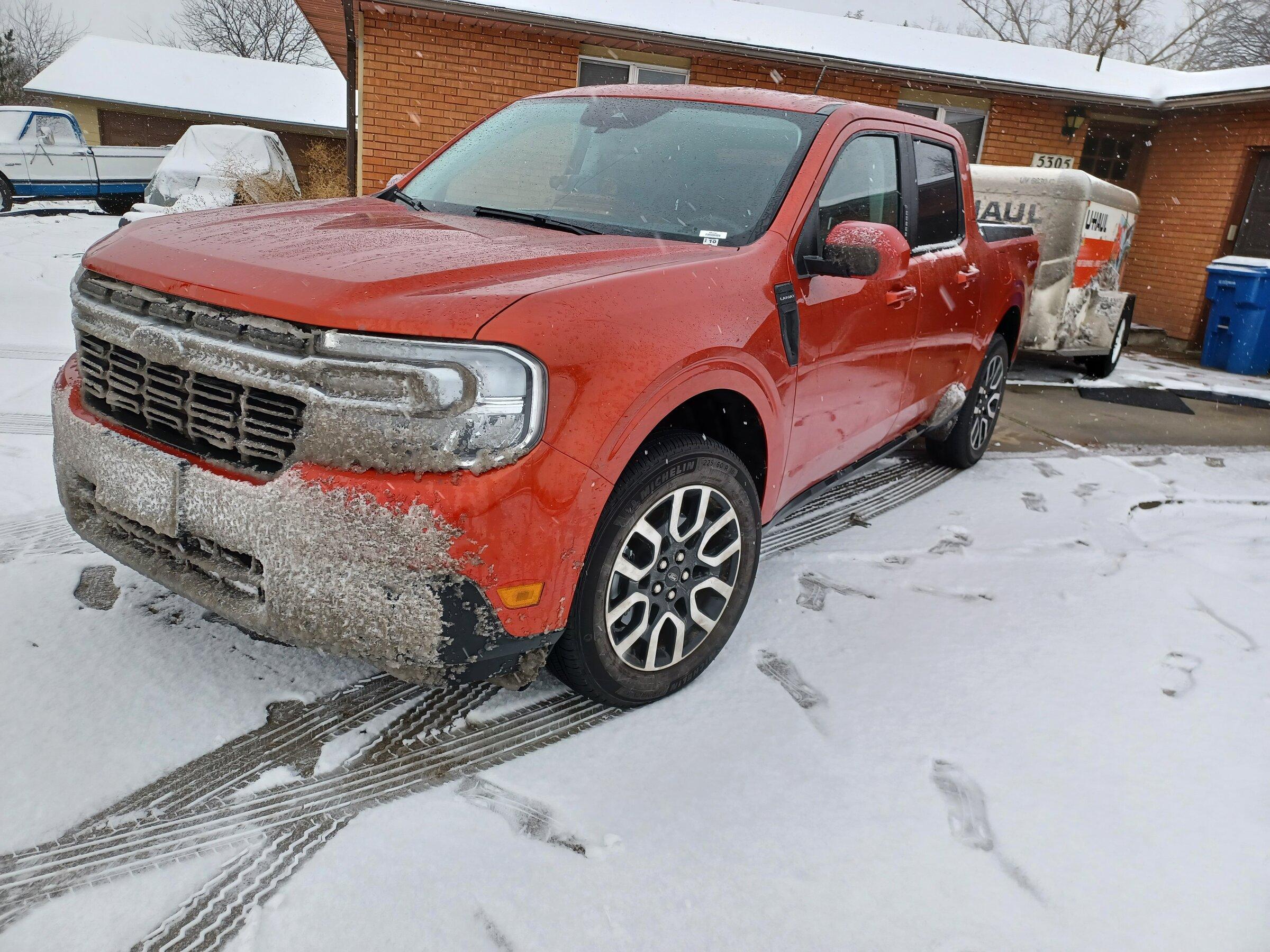 Ford Maverick 1900 mile trip while towing 4x8 Uhaul trailer 20211216_091401