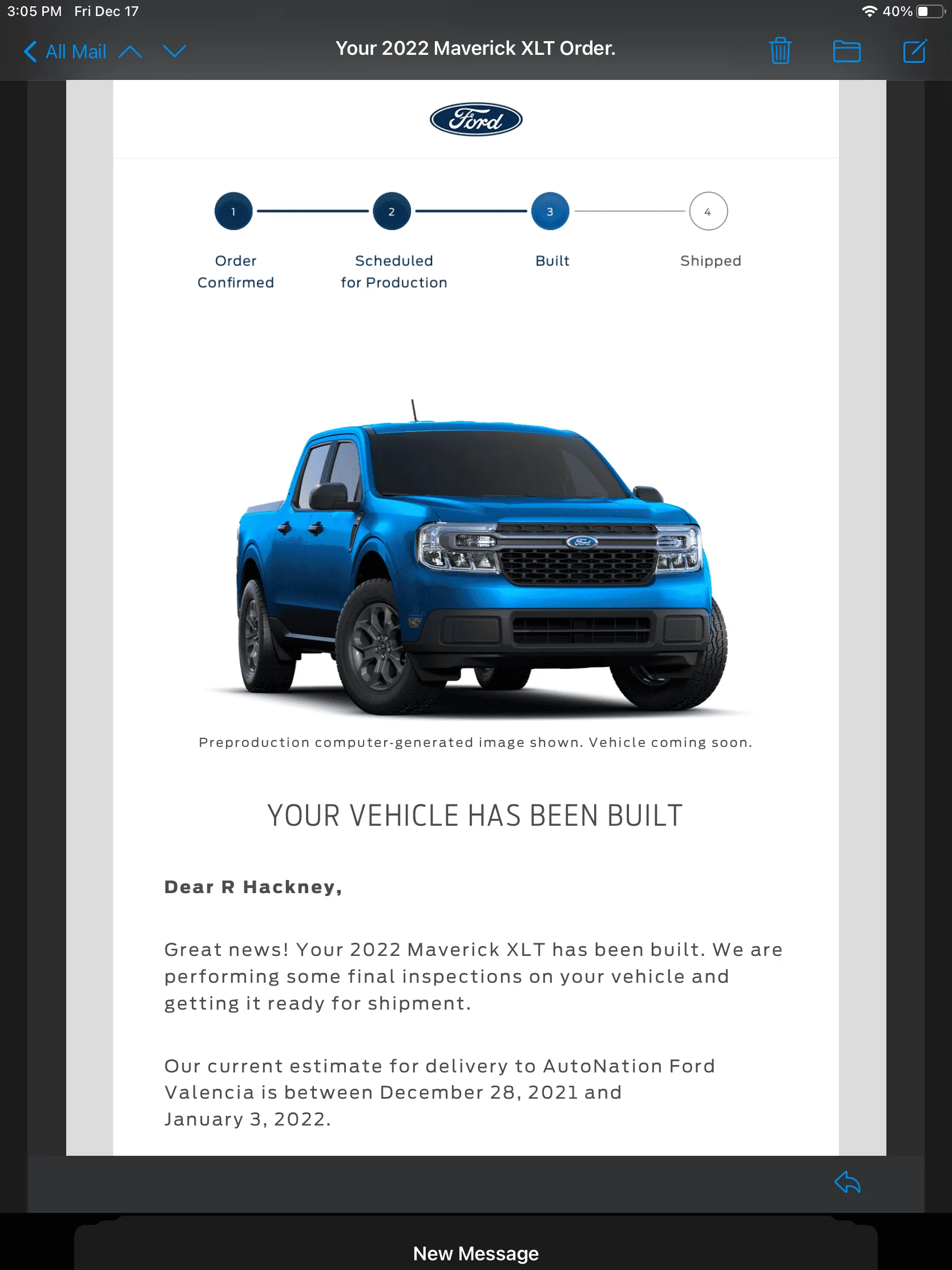Ford Maverick Today is delivery day!  (Mav hybrid) D5B0B1B6-2F45-46FD-B268-E087A27E1EBE