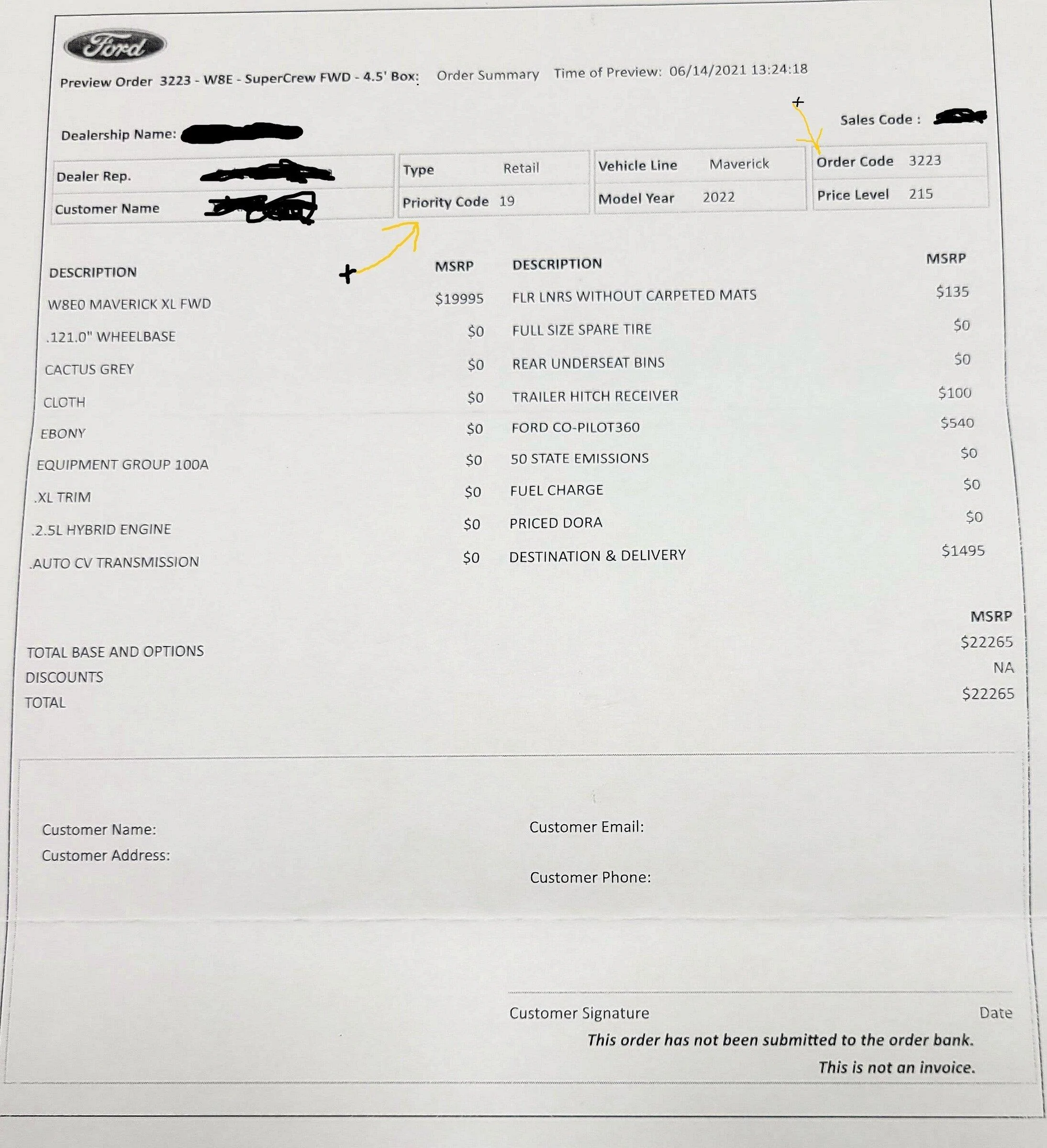 Ford Maverick Order and sales # question. Does the dealership have this info? DoraBlk