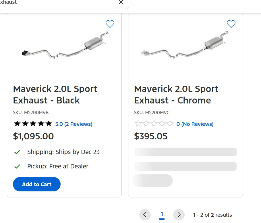 Ford Maverick Ford Performance Exhaust ( Chrome ) Current Price 1766207332319-k4