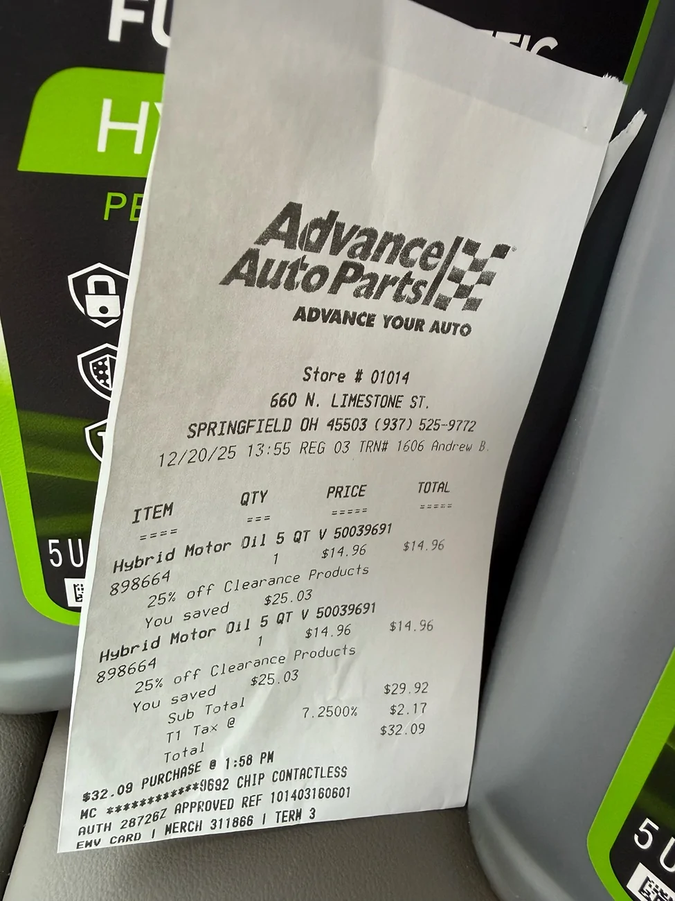 Ford Maverick Valvoline Hybrid Synthetic 0-20 On Sale IMG_3834
